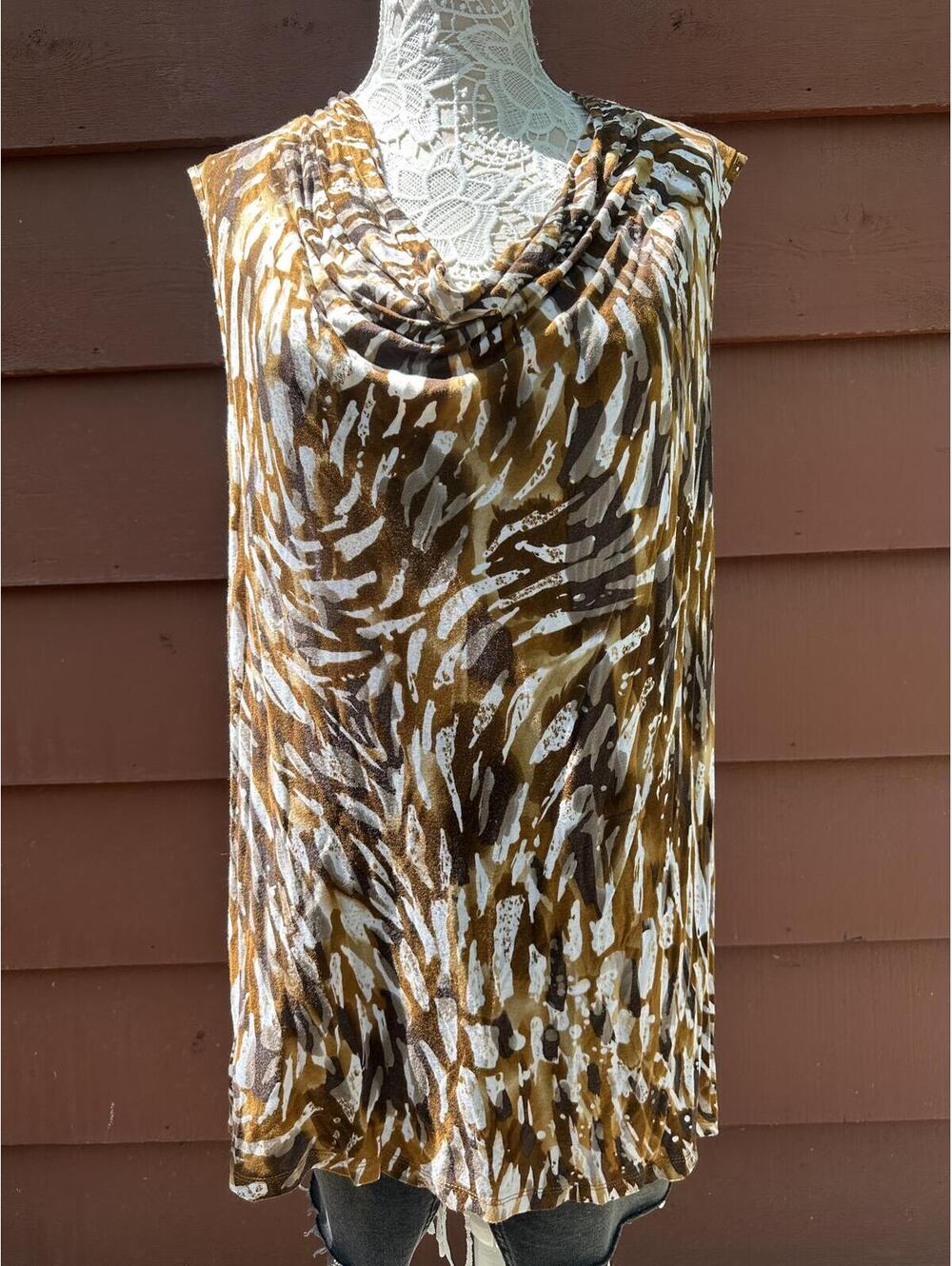 Christopher &‎ Banks Sleeveless Animal Print Top